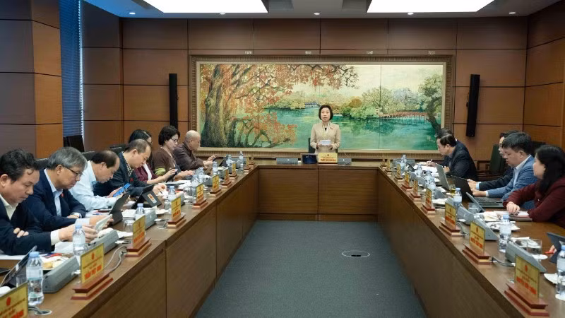 Quang cảnh phiên thảo luận tại Tổ 1 (Đoàn thành phố Hà Nội) của Quốc hội, chiều 11/11/2025. (Ảnh: Media Quốc hội)