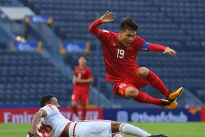 Quang Hải khẳng định quyết tâm giành chiến thắng trước U23 Jordan. (Ảnh: AFC)