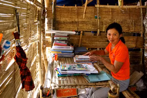 Căn phòng của cô giáo vùng cao Ðiện Biên.