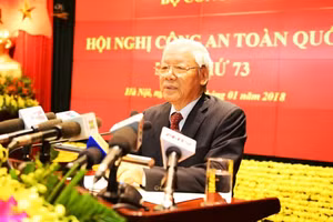 Tổng Bí thư Nguyễn Phú Trọng phát biểu tại Hội nghị Công an toàn quốc lần thứ 73.