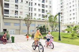 Khu nhà ở xã hội EcoHome tại quận Bắc Từ Liêm.