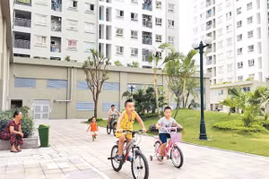 Khu nhà ở xã hội EcoHome tại quận Bắc Từ Liêm.