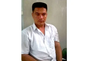 Tài xế Phạm Thành Hiếu tại Cơ quan công an.