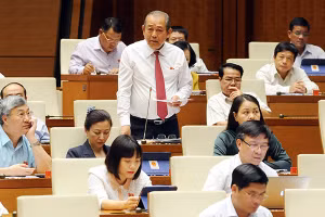 Phó Thủ tướng Thường trực Chính phủ Trương Hòa Bình tham gia trả lời chất vấn của các đại biểu. Ảnh: TRẦN HẢI