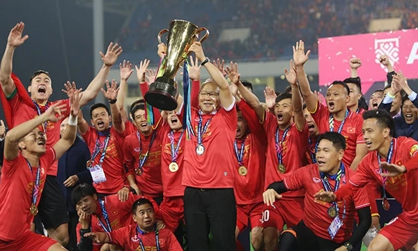 Đội tuyển Việt Nam giành chức vô địch AFF Suzuki Cup 2018 trên sân Mỹ Đình.
