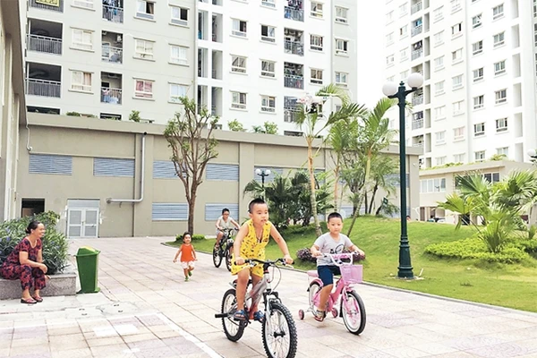 Khu nhà ở xã hội EcoHome tại quận Bắc Từ Liêm.