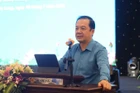 Đồng chí Phạm Đức Long, Thứ trưởng, Phó Bí thư Đảng ủy Bộ Khoa học và Công nghệ, Chủ tịch Công đoàn Khoa học và Công nghệ Việt Nam phát biểu chỉ đạo Hội nghị. (Ảnh: TRỊNH VĂN NGUYÊN)