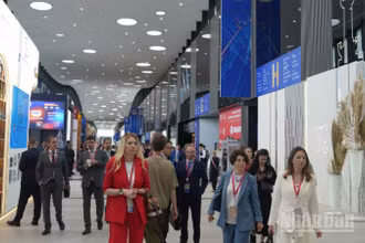 Chủ đề chính của SPIEF 2025 là “Các giá trị chung - cơ sở cho sự tăng trưởng trong thế giới đa cực”. (Ảnh: XUÂN HƯNG)