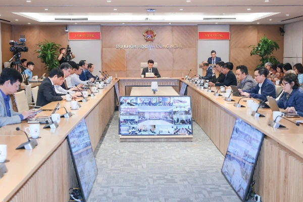 Toàn cảnh buổi Lễ khai trương hệ thống quản lý nhiệm vụ khoa học và công nghệ theo thời gian thực.