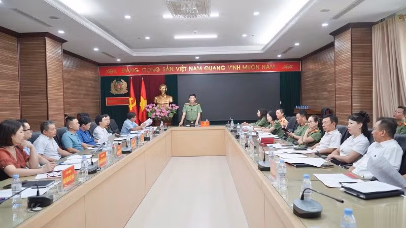 Công an tỉnh Thái Nguyên họp triển khai các nội dung theo kế hoạch tổ chức hoạt động. (Ảnh: TUẤN SƠN).