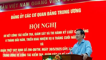 Đồng chí Đoàn Anh Dũng, Phó Chủ nhiệm Ủy ban Kiểm tra Trung ương phát biểu ý kiến chỉ đạo. (Ảnh: PHẠM CƯỜNG)