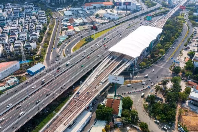 Tuyến metro số 1 Thành phố Hồ Chí Minh. (Ảnh: THẾ ANH)