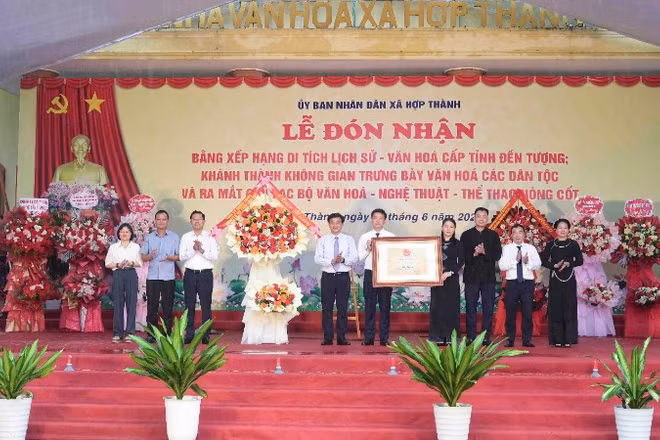 Xã Hợp Thành đón nhận Bằng xếp hạng di tích lịch sử-văn hóa cấp tỉnh Đền Tượng.