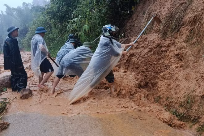 Mưa lớn gây nhiều thiệt hại tại tỉnh Lào Cai. (Ảnh: Công an xã địa phương cung cấp)
