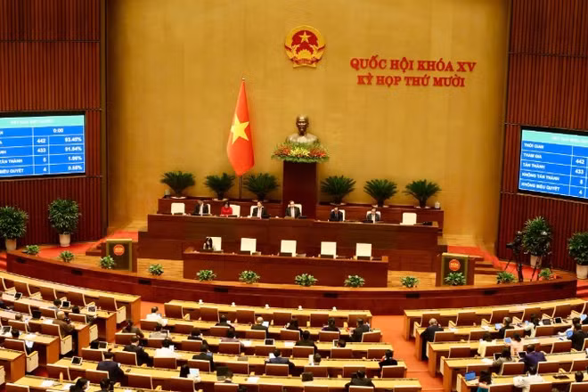 Quốc hội khóa XV biểu quyết thông qua Luật Chuyển đổi số.
