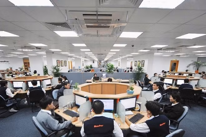 Không gian làm việc và nghiên cứu, phát triển công nghệ tại trụ sở Tập đoàn Công nghệ Bkav. 