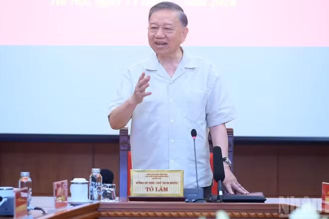 Tổng Bí thư, Chủ tịch nước Tô Lâm phát biểu chỉ đạo phiên họp. (Ảnh: ĐĂNG KHOA)
