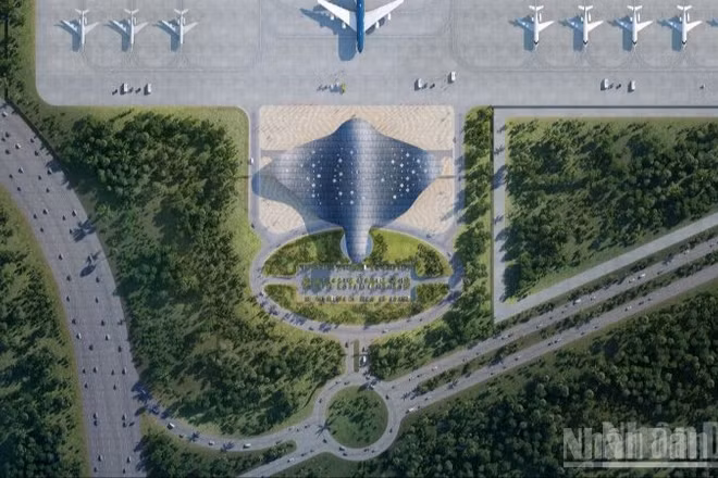 Nhà ga VIP Cảng Hàng không quốc tế Phú Quốc, với ý tưởng chủ đạo là hình dáng uyển chuyển của loài cá đại bàng biển.