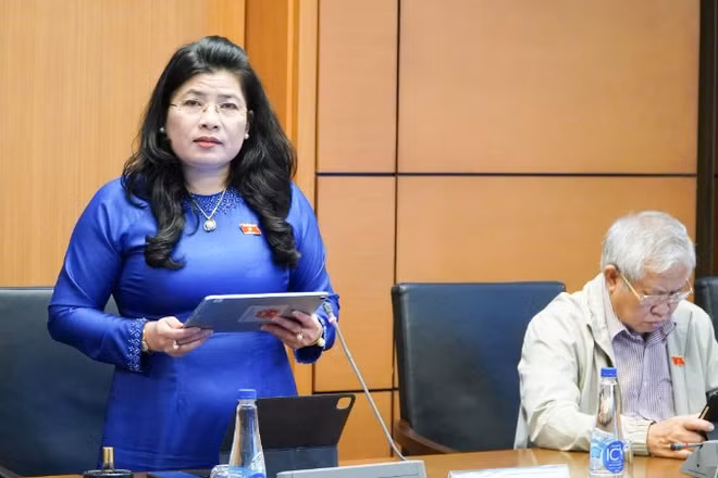 Đại biểu Đàng Thị Mỹ Hương (Đoàn Khánh Hòa). (Ảnh: DUY LINH)