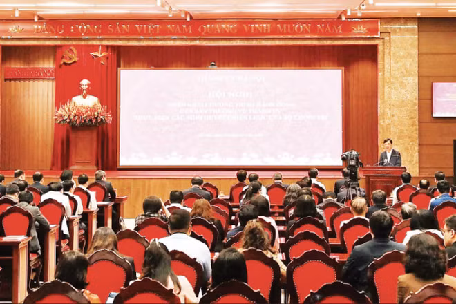 Thành ủy Hà Nội tổ chức hội nghị quán triệt, triển khai chương trình hành động của Ban Thường vụ Thành ủy thực hiện các nghị quyết chiến lược của Bộ Chính trị. (Ảnh: BTC)