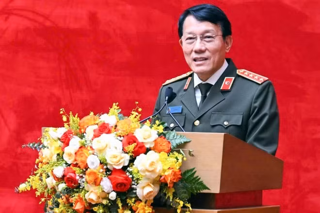 Bộ trưởng Lương Tam Quang phát biểu tại hội nghị. (Ảnh: https://cand.com.vn/)