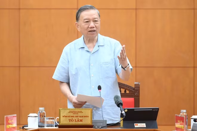 Tổng Bí thư, Chủ tịch nước Tô Lâm phát biểu tại cuộc làm việc. (Ảnh: ĐĂNG KHOA)