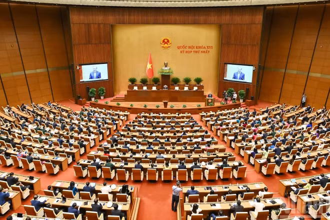 Quang cảnh phiên khai mạc Kỳ họp thứ nhất, Quốc hội khóa XVI. (Ảnh: DUY LINH)