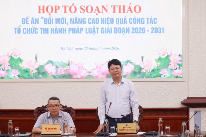 Thứ trưởng Tư pháp Nguyễn Thanh Tịnh phát biểu tại cuộc họp. (Ảnh: TL)