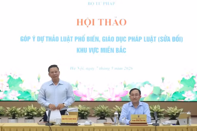 Thứ trưởng Tư pháp Nguyễn Thanh Ngọc phát biểu khai mạc hội thảo. (Ảnh: TL)