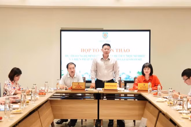 Thứ trưởng Tư pháp Nguyễn Thanh Ngọc phát biểu tại phiên họp của Tổ soạn thảo Nghị định quy định chi tiết một số điều và biện pháp thi hành Luật Hòa giải ở cơ sở. (Ảnh: TL)