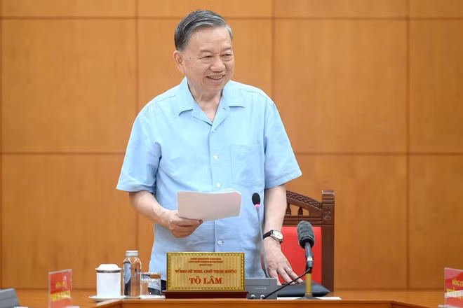 Tổng Bí thư, Chủ tịch nước Tô Lâm phát biểu tại cuộc làm việc. (Ảnh: ĐĂNG KHOA)