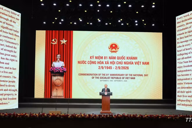 Tổng Bí thư, Chủ tịch nước Tô Lâm đọc diễn văn tại Lễ kỷ niệm 81 năm Quốc khánh nước Cộng hòa xã hội chủ nghĩa Việt Nam (2/9/1945-2/9/2026).