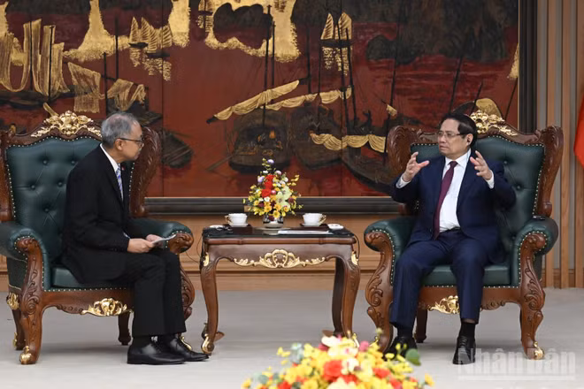 Thủ tướng Phạm Minh Chính tiếp Đại sứ đặc mệnh toàn quyền Indonesia Adam Mulawarman Tugio.