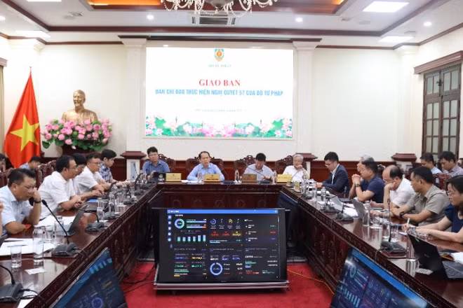 Phiên họp Ban Chỉ đạo của Bộ Tư pháp về phát triển khoa học, công nghệ, đổi mới sáng tạo, chuyển đổi số. (Ảnh: TL)