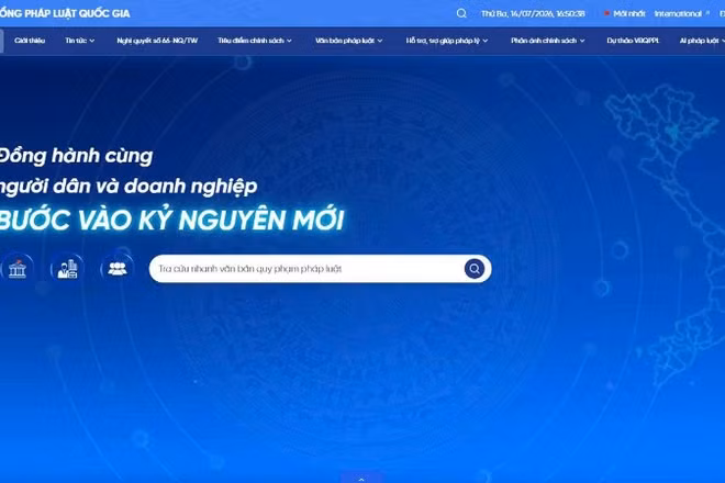Cổng Pháp luật quốc gia. (Ảnh: TL)
