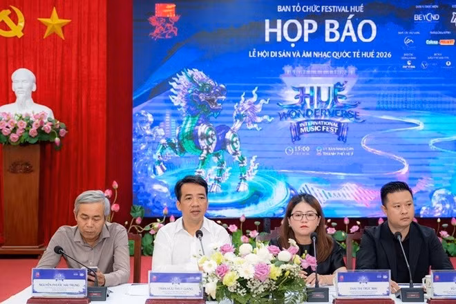 Lần đầu tiên, Huế chính thức giới thiệu Lễ hội Di sản và Âm nhạc quốc tế Huế-Huế Wonderverse Music Fest 2026 với định hướng phát triển thành thương hiệu lễ hội thường niên mang tầm quốc tế. 