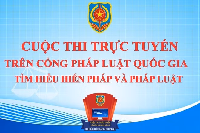 Cuộc thi trực tuyến trên Cổng Pháp luật quốc gia “Tìm hiểu Hiến pháp và pháp luật”. (Ảnh: TL)