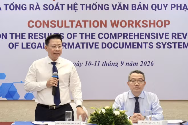 Thứ trưởng Tư pháp Nguyễn Thanh Ngọc phát biểu tại hội thảo. (Ảnh: TL)