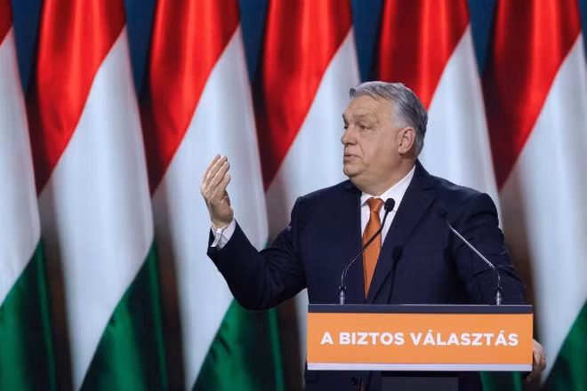 Thủ tướng Hungary Viktor Orban phát biểu tại Đại hội lần thứ 31 của đảng Fidesz ở thủ đô Budapest, ngày 10/1/2026. Ảnh: THX/TTXVN