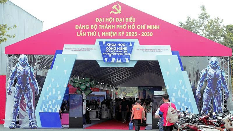 Không gian Triển lãm sản phẩm công nghệ chiến lược quốc gia tại Thành phố Hồ Chí Minh. (Ảnh: Ban tổ chức)