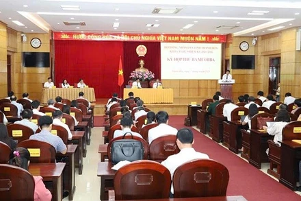 Quang cảnh kỳ họp Hội đồng nhân dân tỉnh Thanh Hóa.