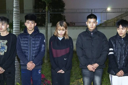 5 đối tượng bị bắt giữ phục vụ công tác điều tra.