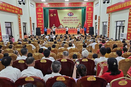 Quang cảnh đại hội đại biểu Đảng bộ xã Thọ Ngọc.