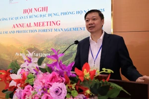 Ông Trần Quang Bảo, Cục trưởng Lâm nghiệp và Kiểm lâm phát biểu tại hội nghị.