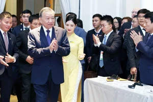 Tổng Bí thư Tô Lâm đến dự Hội nghị Kinh tế cấp cao Việt Nam-Anh. (Ảnh: Thống Nhất/TTXVN) 