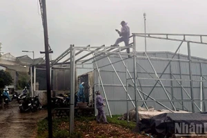 Lực lượng chức năng cưỡng chế, phá dỡ các công trình không có giấy phép xây dựng trên địa bàn phường Xuân Trường-Đà Lạt, tỉnh Lâm Đồng.