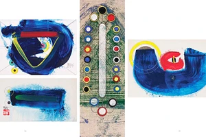 Tác phẩm tại triển lãm. Ảnh từ facebook của họa sĩ. 