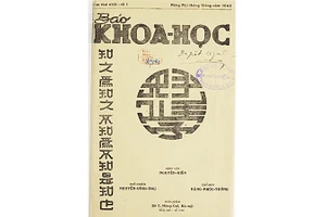 Báo Khoa học số 1 (ra ngày 1/1/1942) do kỹ sư Nguyễn Đình Thụ làm Chủ nhiệm. Ảnh: Tác giả chụp lại từ Thư viện Quốc gia Pháp