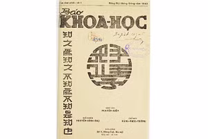 Báo Khoa học số 1 (ra ngày 1/1/1942) do kỹ sư Nguyễn Đình Thụ làm Chủ nhiệm. Ảnh: Tác giả chụp lại từ Thư viện Quốc gia Pháp