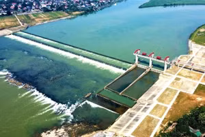 Đập dâng ba ra Đô Lương ở xã Lương Sơn, tỉnh Nghệ An. (Ảnh: CTV)